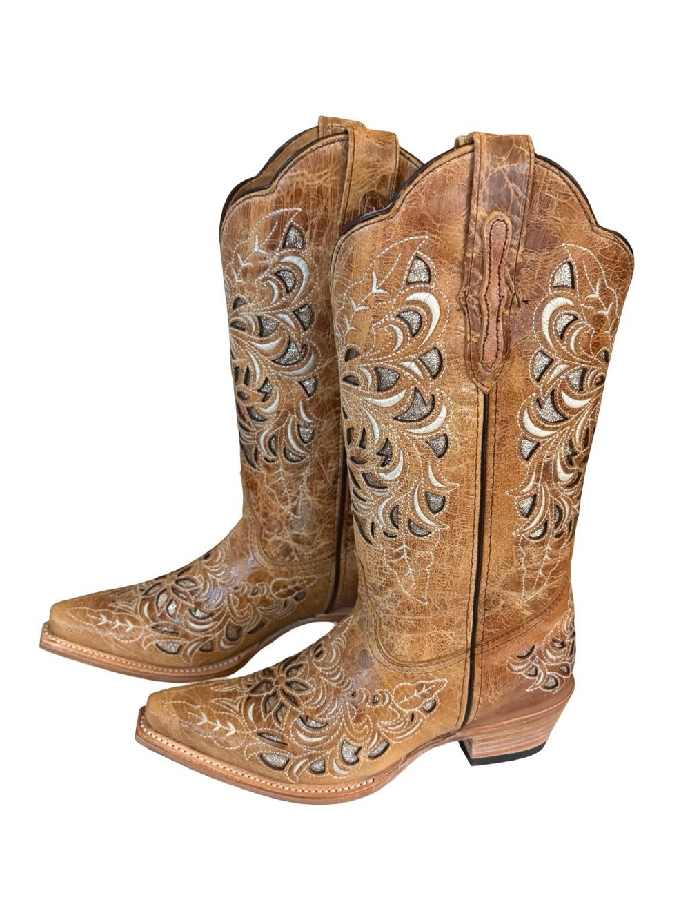 The Savannah  Embroidered Western Heeled Boot - Tan